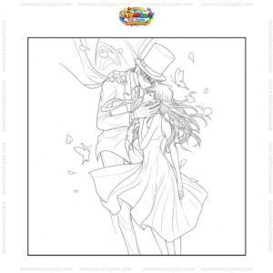 Tranh tô màu Kaito Kid và Ran Tranh tô màu Kaito Kid và Ran
