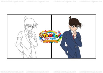tranh tô màu kudo shinichi