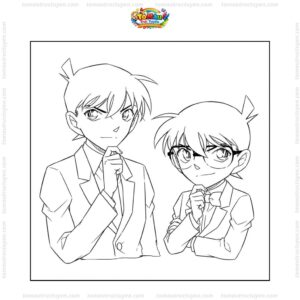 Tranh tô màu Kudo Shinichi và Conan