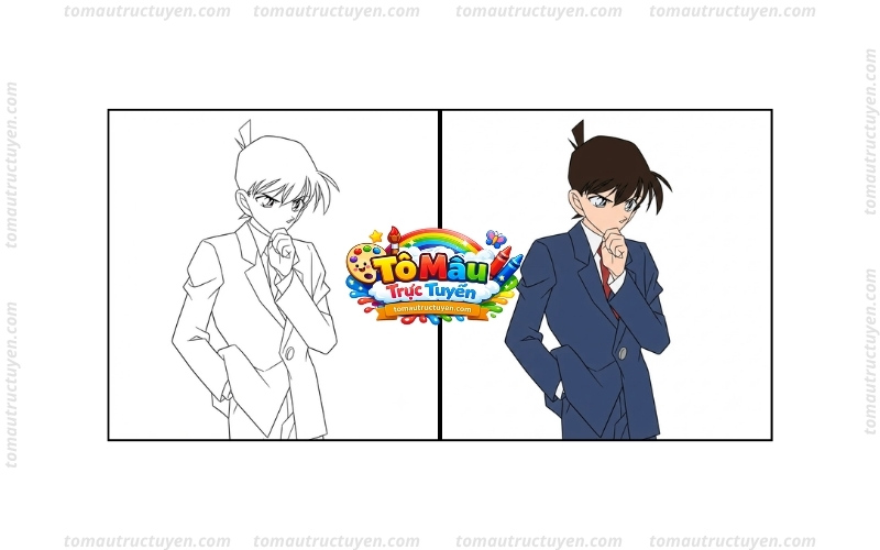 tranh tô màu kudo shinichi