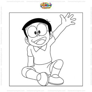 Tranh tô màu Nobita cute