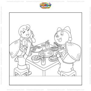 Tranh tô màu Nobita đến Việt Nam