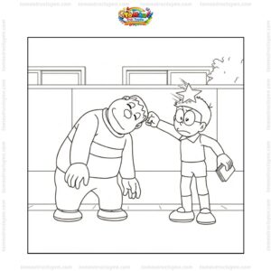 Tranh tô màu Nobita và Chaien