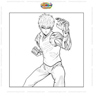 Tranh tô màu One Punch Man Genos