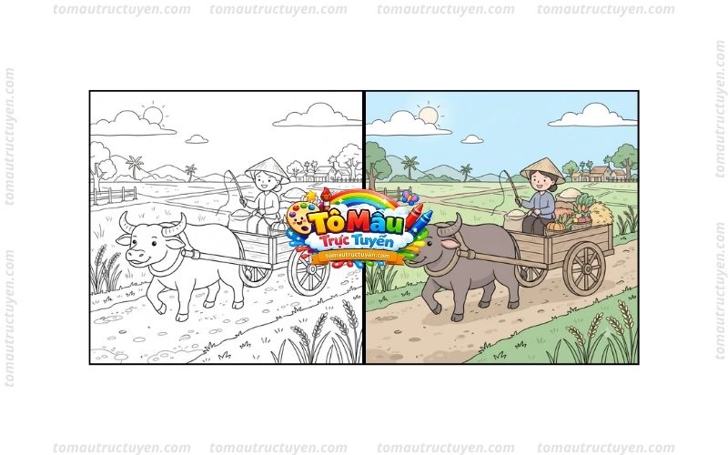 tô màu con trâu