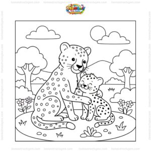 Tranh tô màu báo mẹ bên báo con