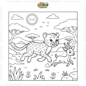 Tranh tô màu con báo săn mồi