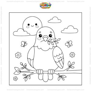 Tranh tô màu chim bồ câu cute Tranh tô màu chim bồ câu cute