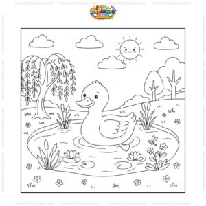 Tranh tô màu con vịt xám