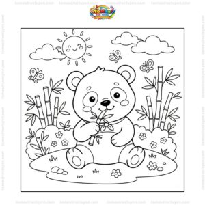 Tranh tô màu gấu trúc cho bé