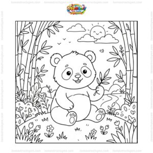 Tranh tô màu gấu trúc cute