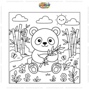 Tranh tô màu gấu trúc đơn giản