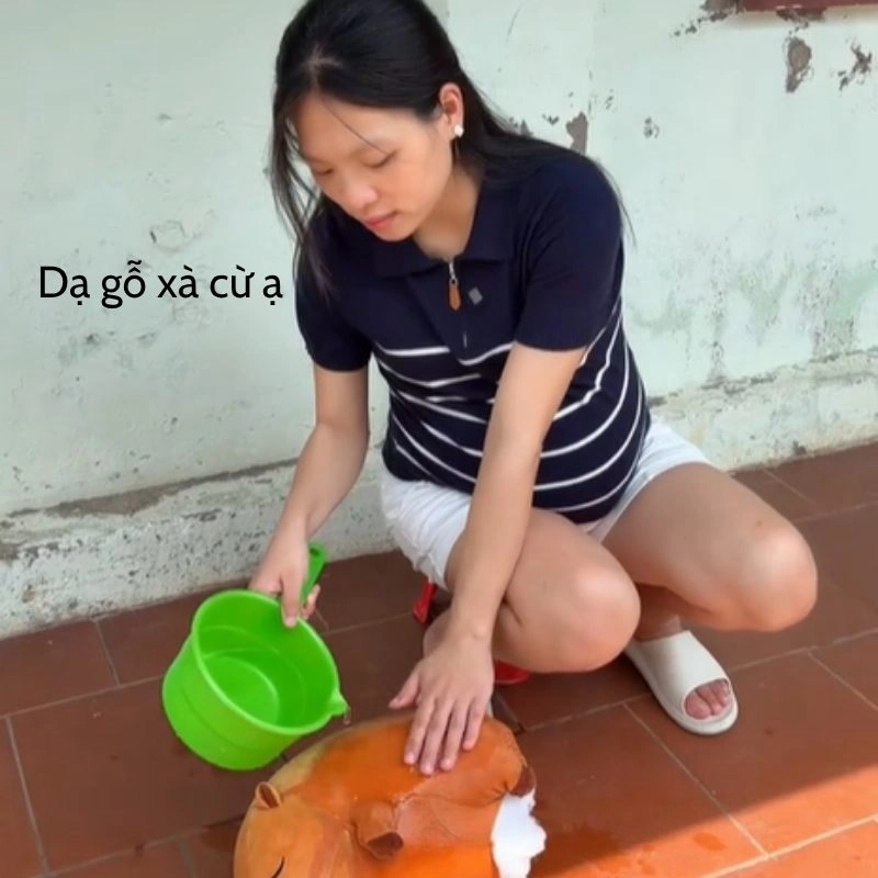 Hình ảnh tái hiện trend "gỗ xà cừ ạ"
