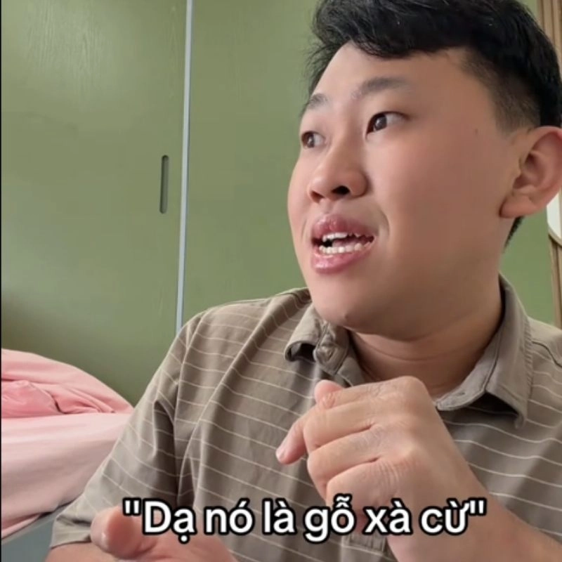 Tiktoker Mai Trí Thức đu trend gỗ xà cừ