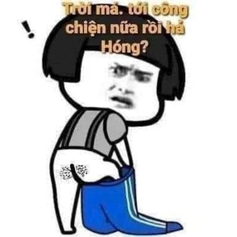 Ảnh chế châm biếm vừa mặc quần vừa hóng chuyện