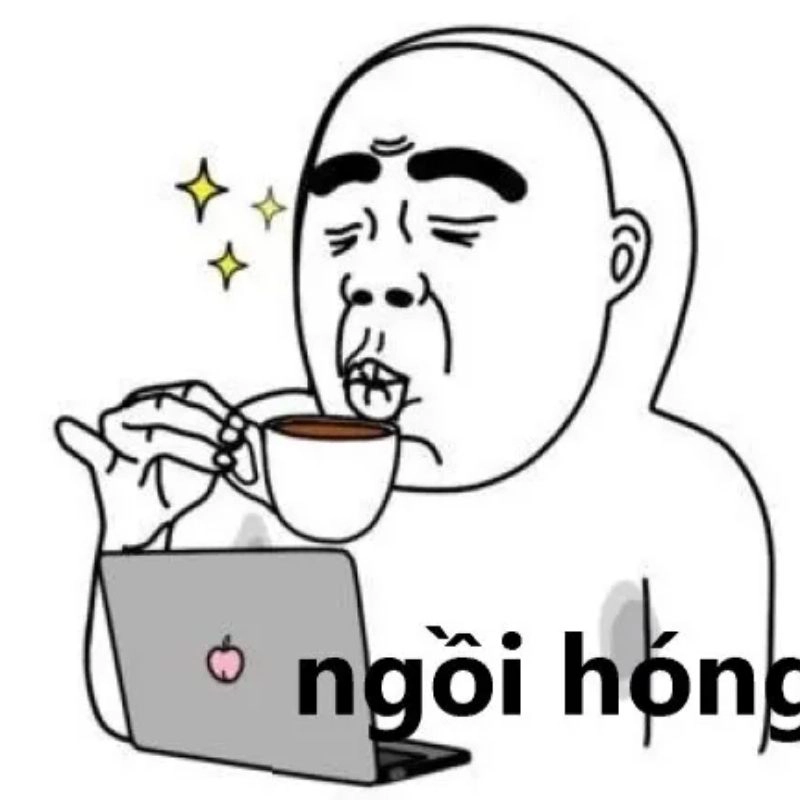 Meme ngồi uống cafe hóng chuyện