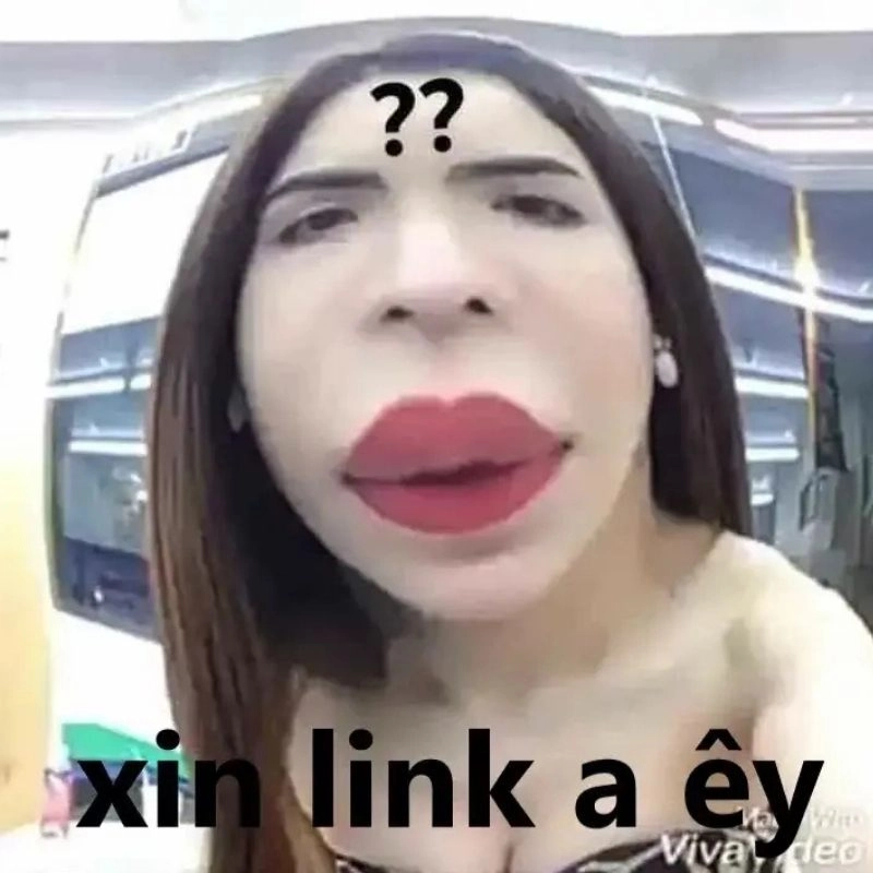 Ảnh meme mặt người phụ nữ phóng to biểu cảm xin link hài hước